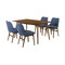 Armen Living Westmont and Azalea Blue and Walnut Wood 5 Piece Dining Set SETWEDI5AZWABLU - alternate 1